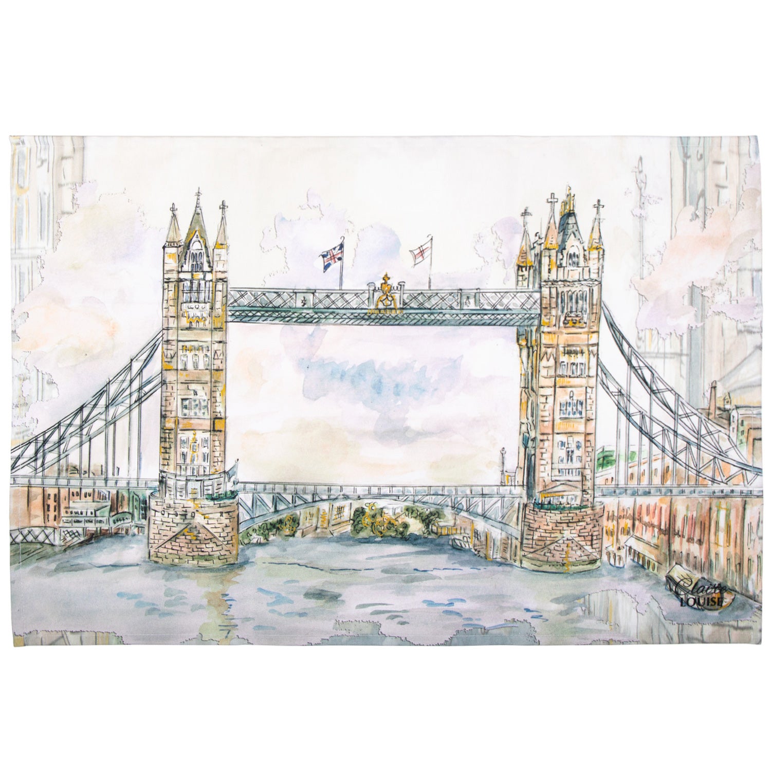 Claire Louise Tower Bridge Tea Towel 1