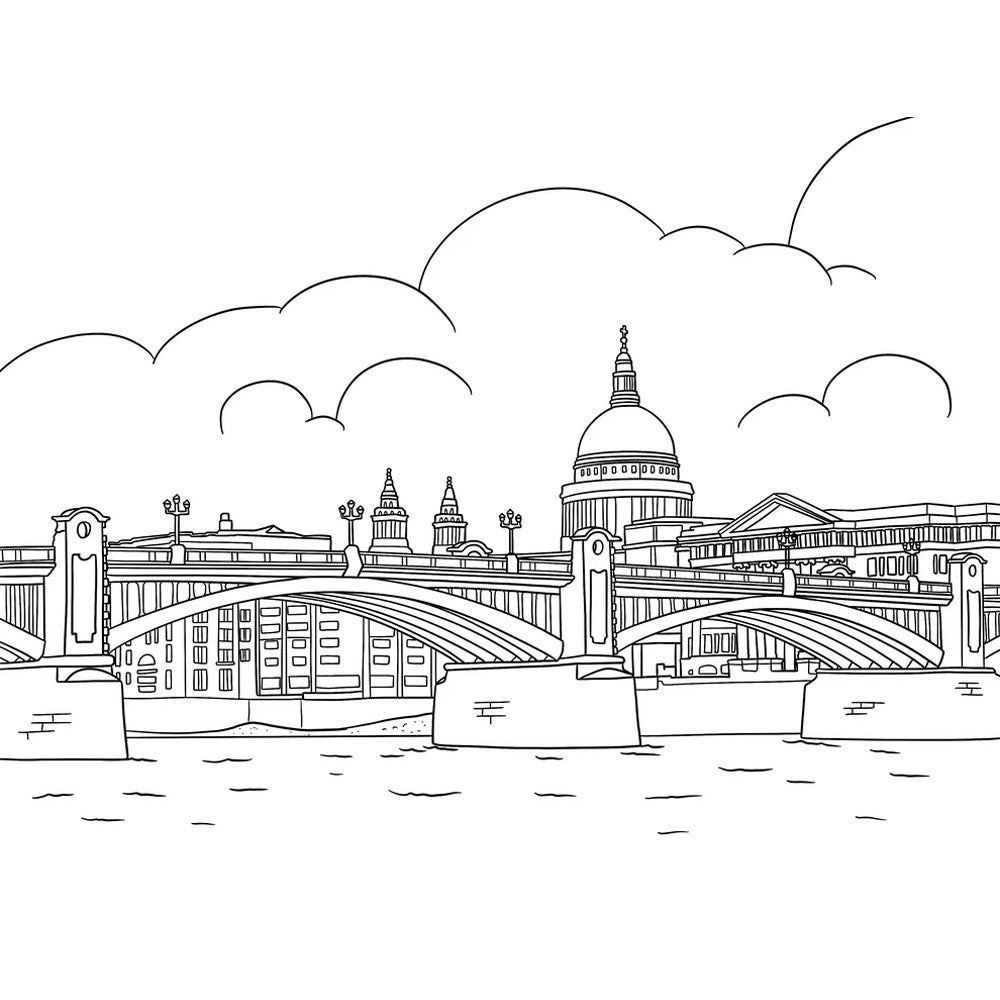 Colour In London Bridges - The Local Colouring Book - Blackfriars Bridge