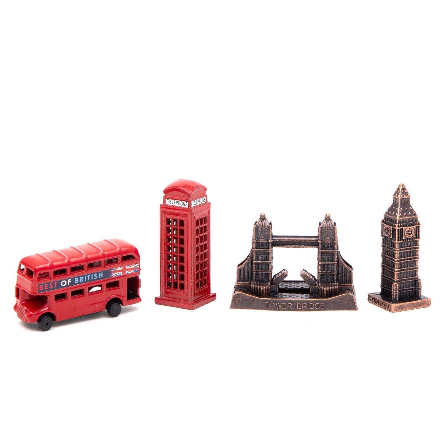 Die Cast Toy Set Tower Bridge Big Ben Telephone Box and London Bus