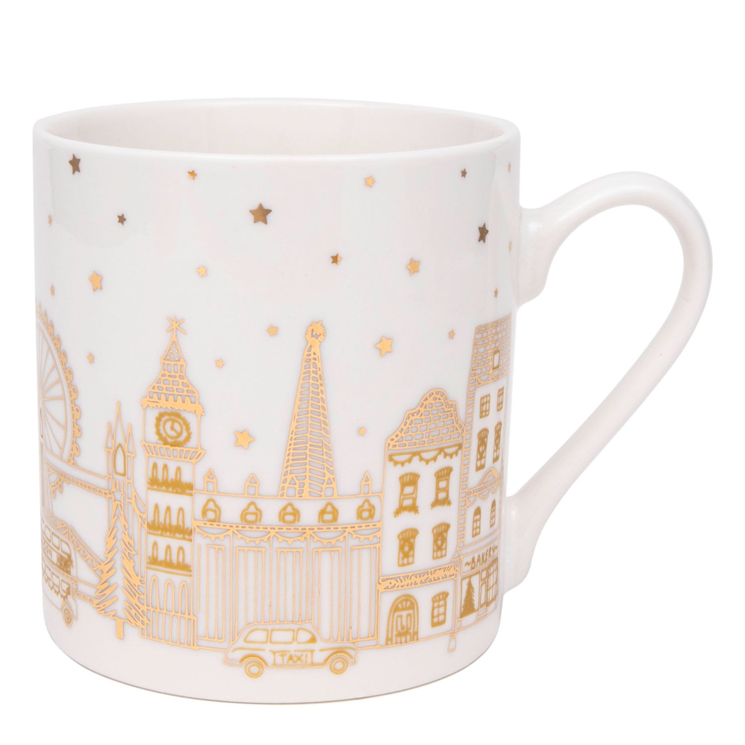 Gisela Graham Bone China Mug - London Scene - Gold 1
