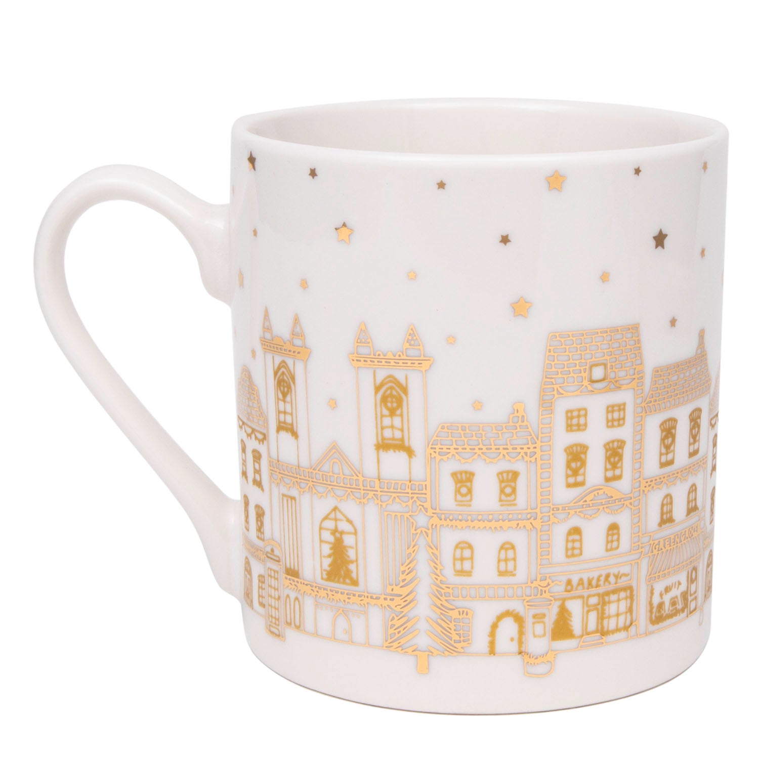Gisela Graham Bone China Mug - London Scene - Gold 2