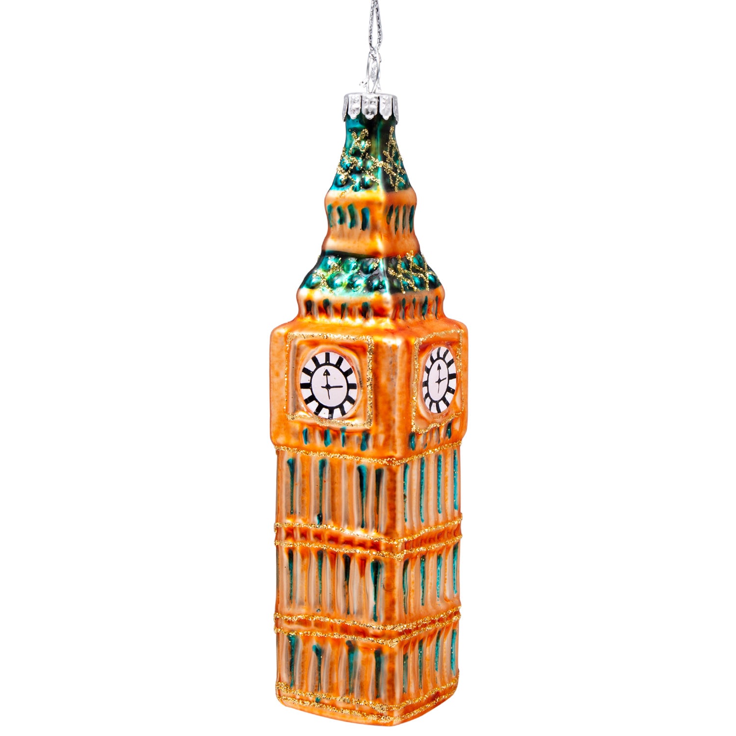 Gisela Graham Big Ben Painted Glass Christmas Decoration