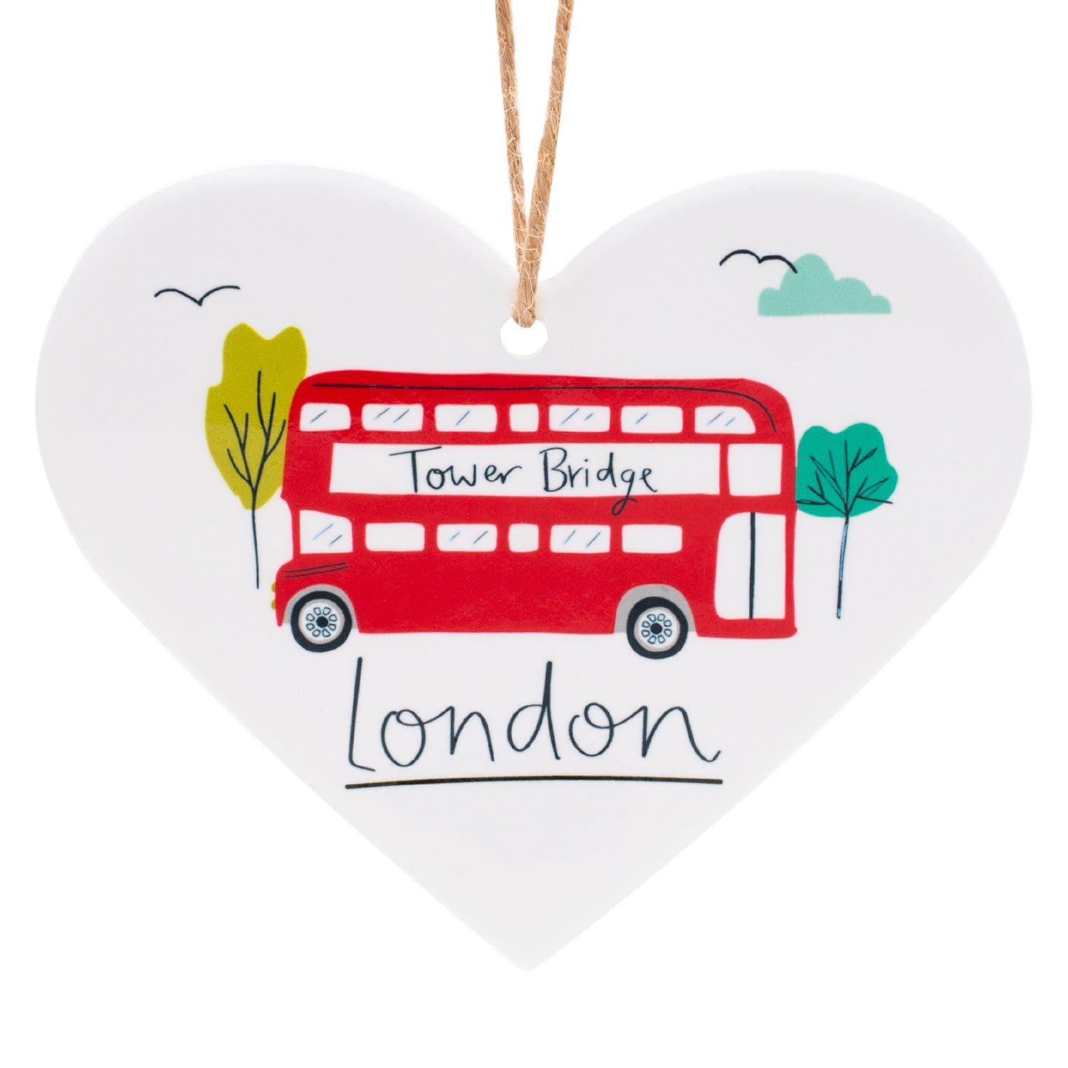 Jessica Hogarth London Bus Ceramic Christmas Decoration 1