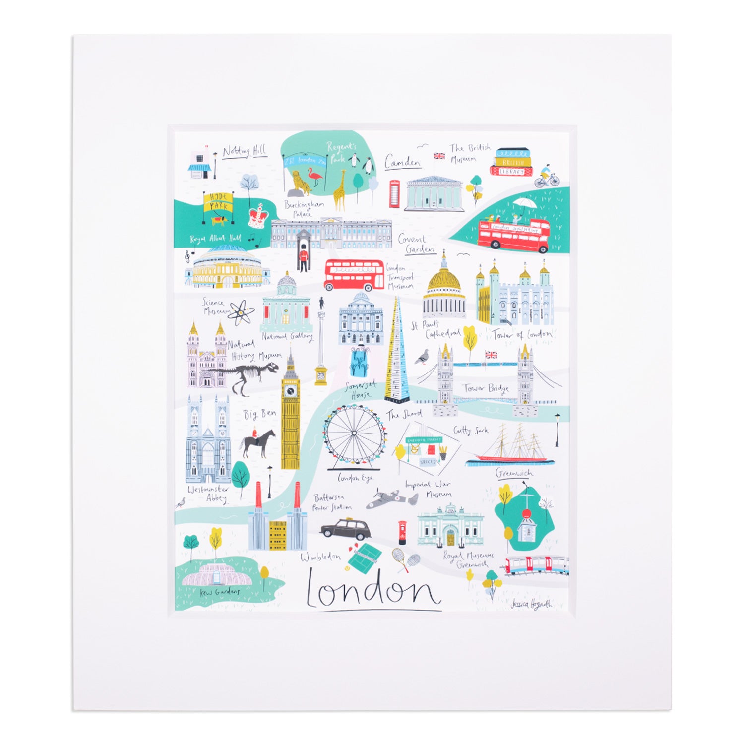 Jessica Hogarth Map Large Print 14" x 12"