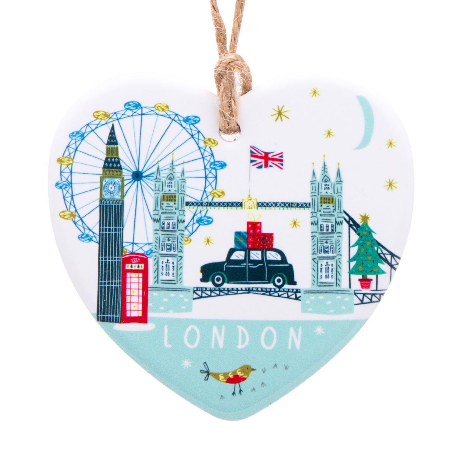 Jessica Hogarth Winter In London Hanging Heart Christmas Decoration