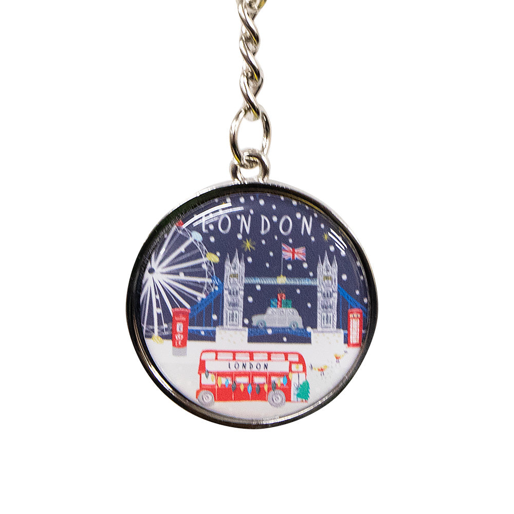 Jessica Hogarth Winter In London Round Keyring