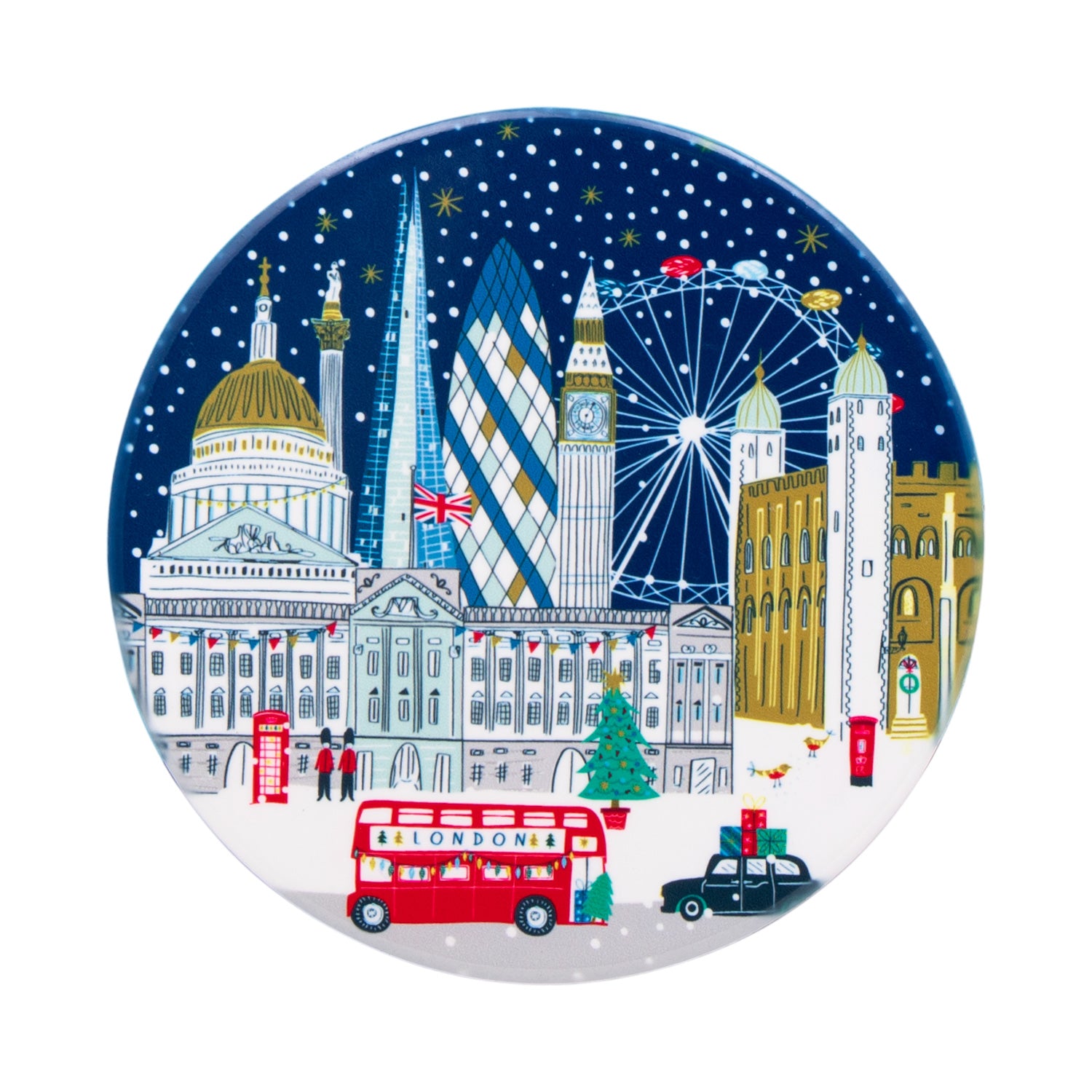 Jessica Hogarth Winter In London Scene Ceramic Coaster