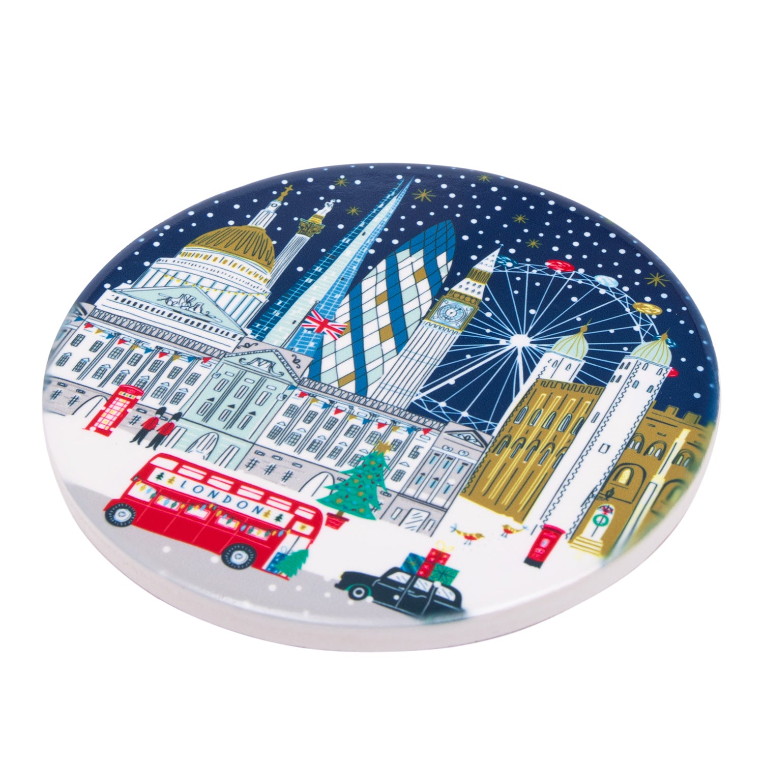 Jessica Hogarth Winter In London Scene Ceramic Coaster