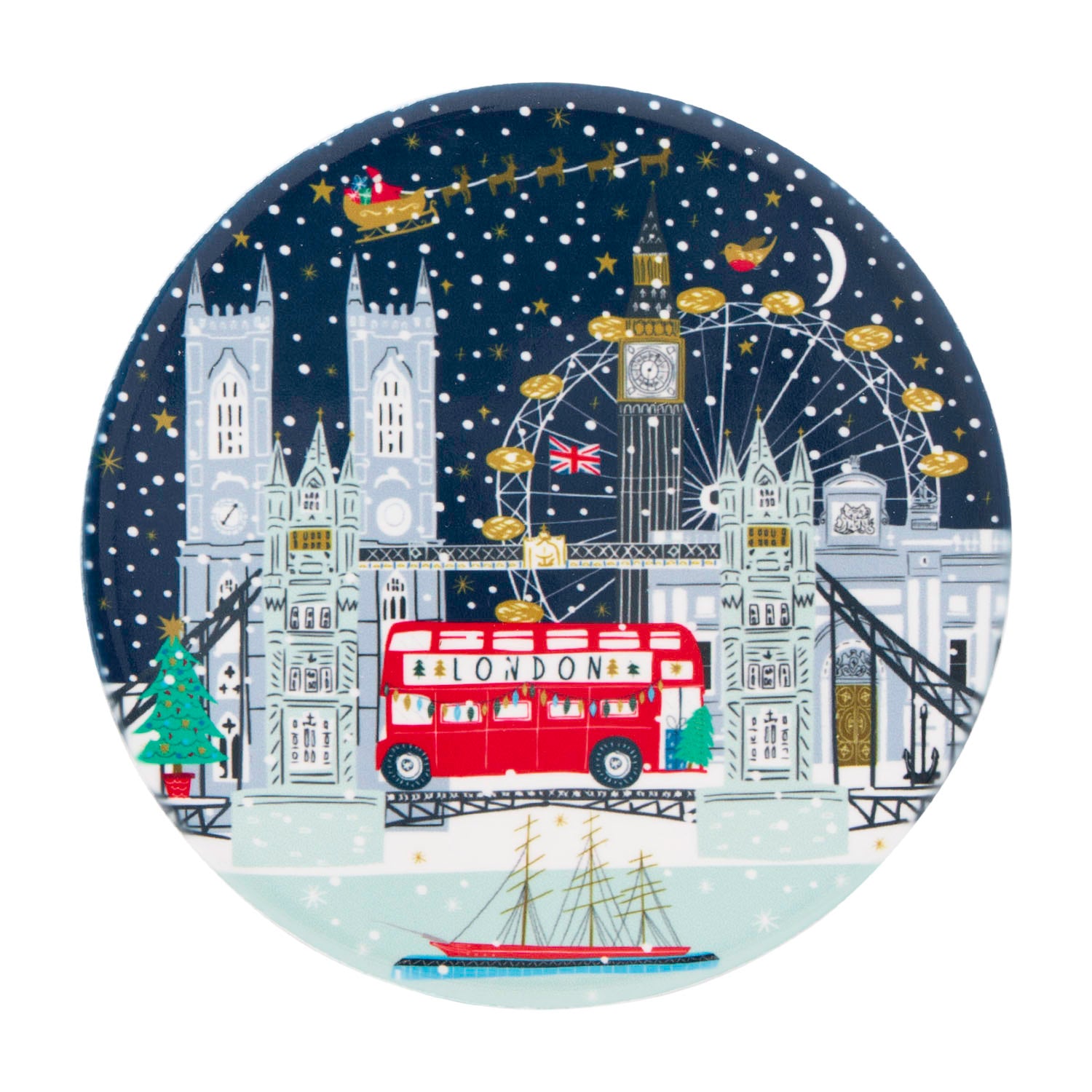 Jessica Hogarth Winter In London Scene Ceramic Coaster 25 1