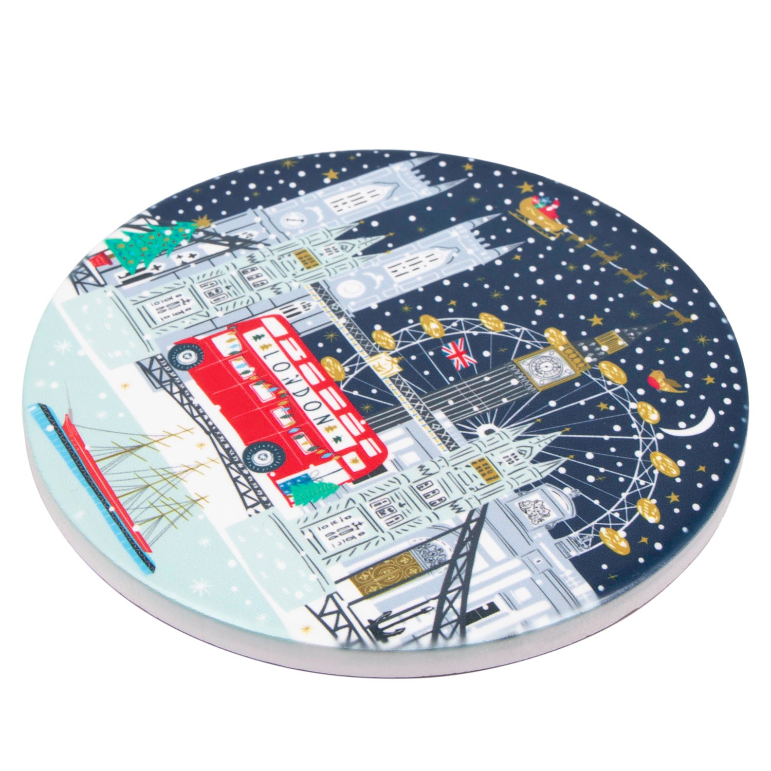 Jessica Hogarth Winter In London Scene Ceramic Coaster 25 1 2