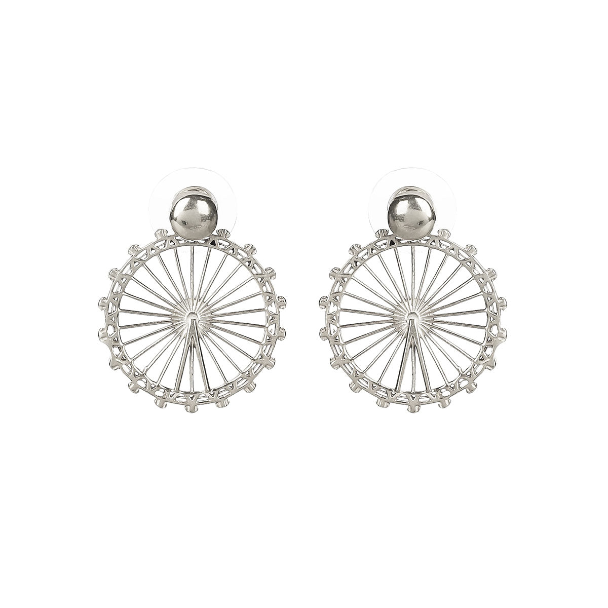Pair of Jey Jewels London Eye Silver Hoop Earrings - Small