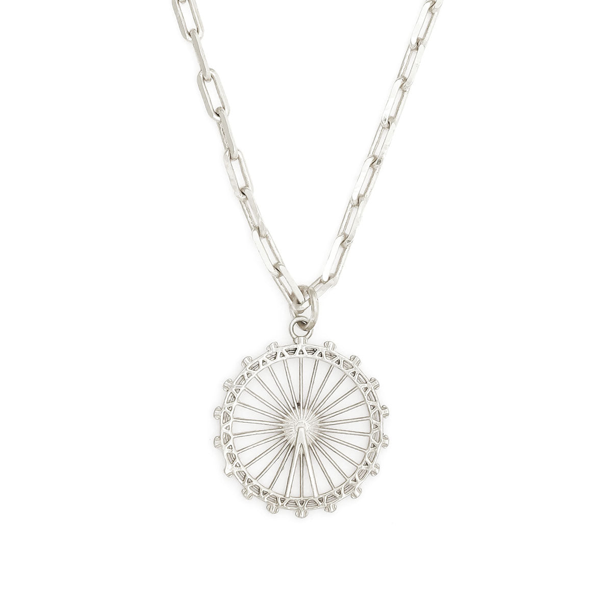 Close up view of Jey Jewels London Eye Silver Pendant Necklace - Small
