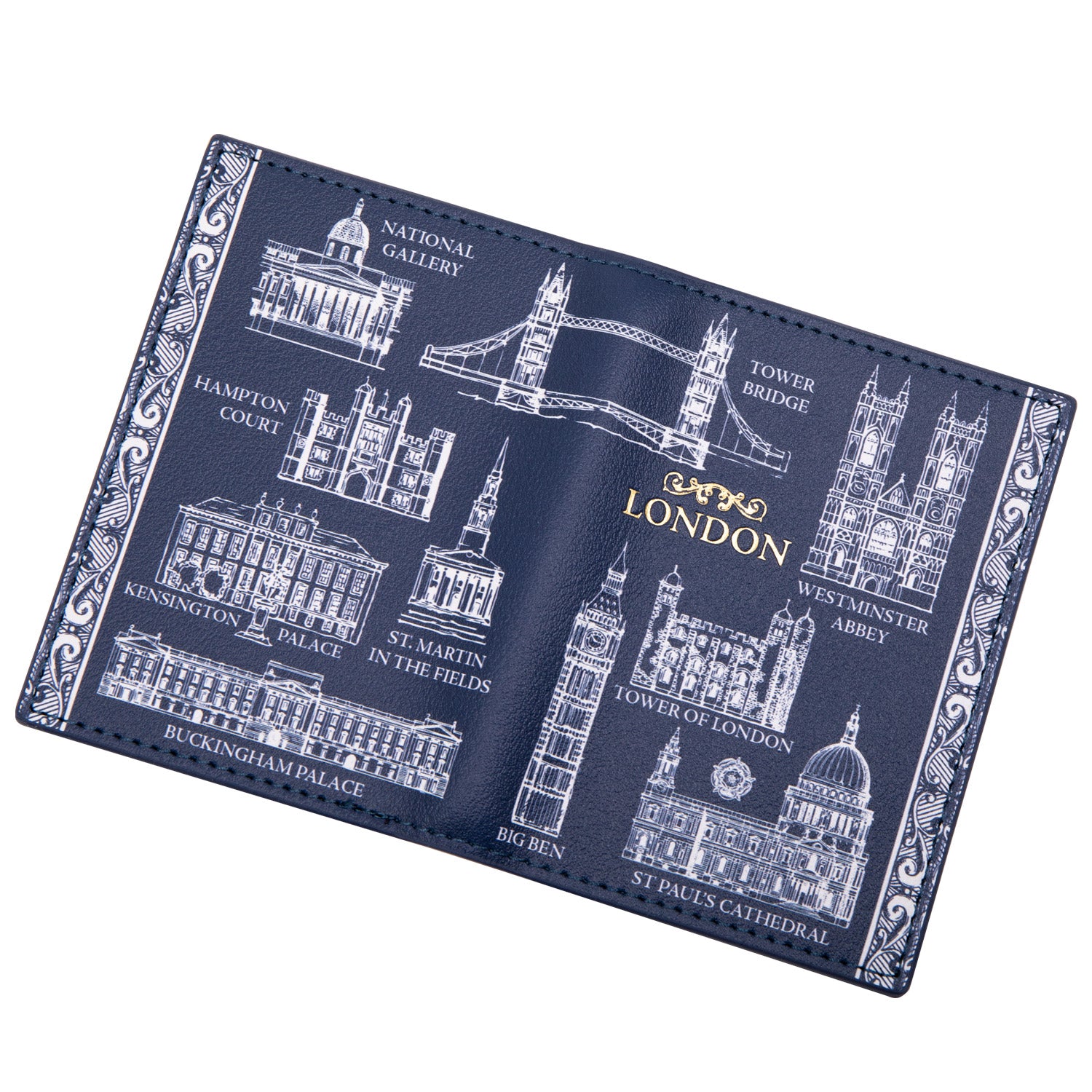 London Heritage Card Wallet exterior laid flat