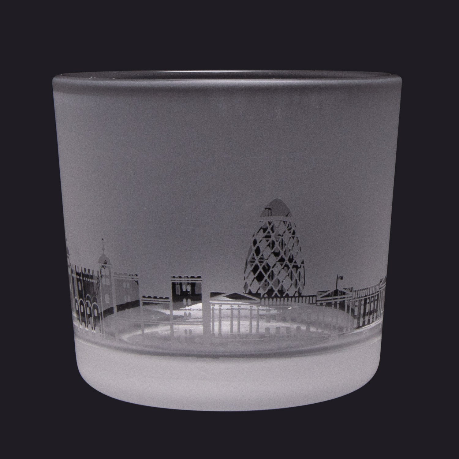 London Skyline Milford Glass Tealight Holder Small featuring the Gherkin