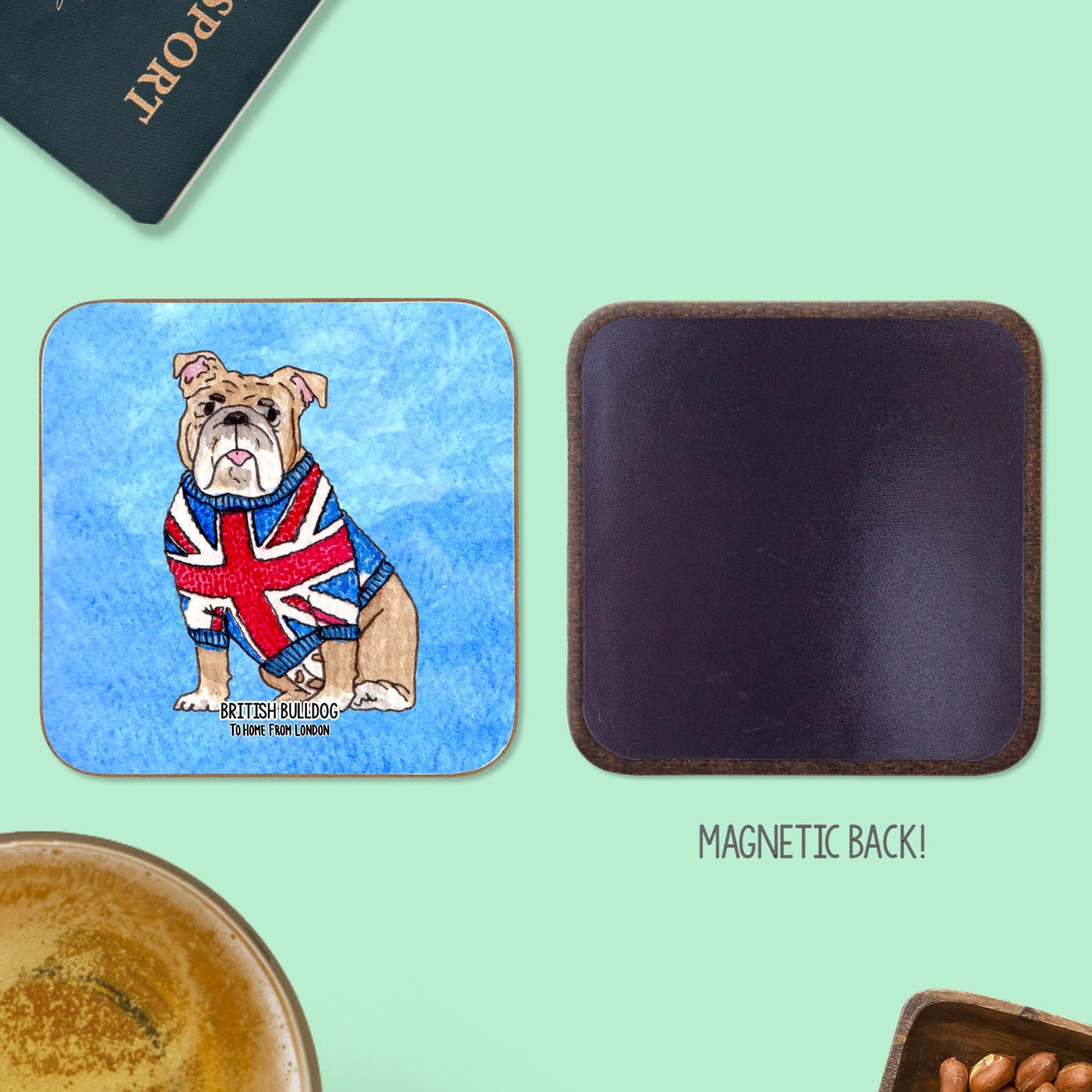 To Home From London - Magnetic Coaster - Bulldog 2