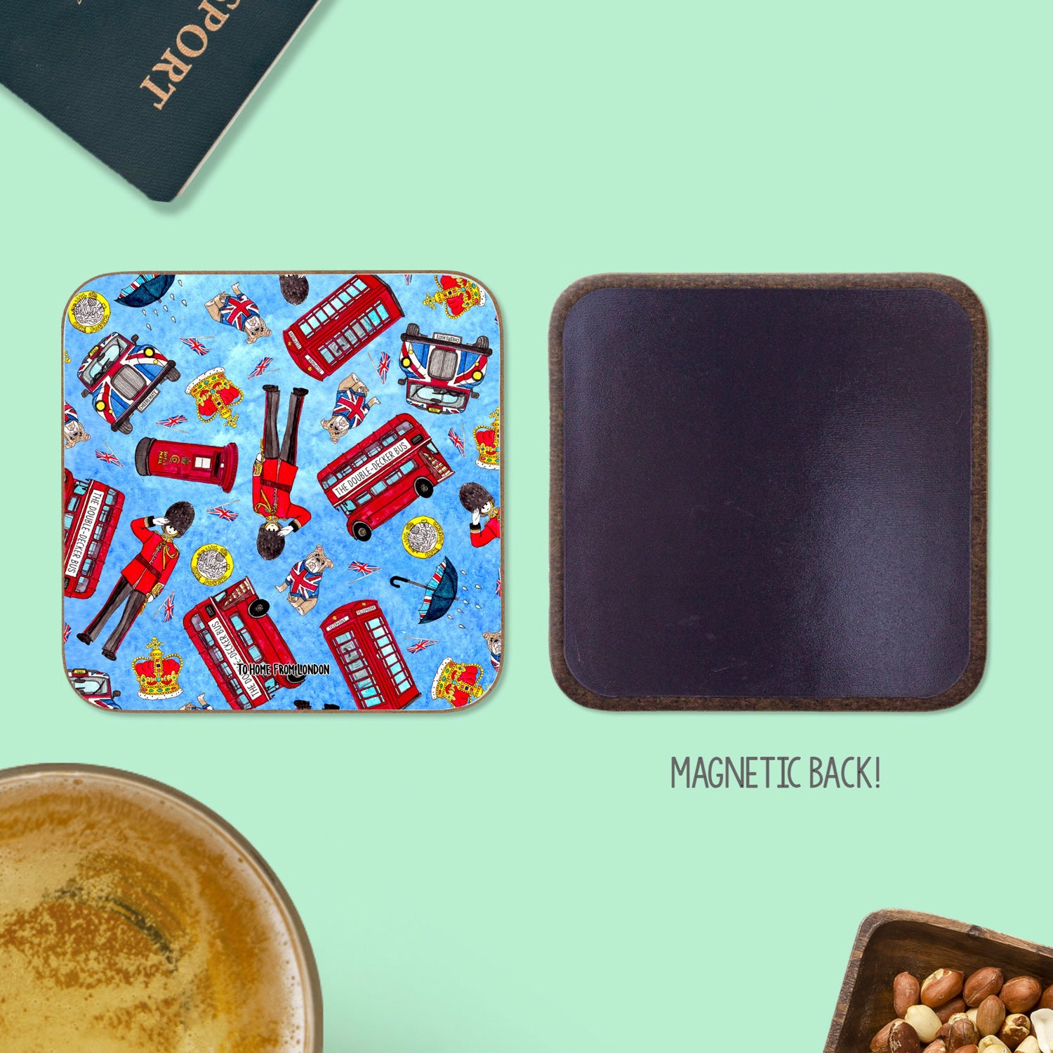 To Home From London - Magnetic Coaster - Icons 2