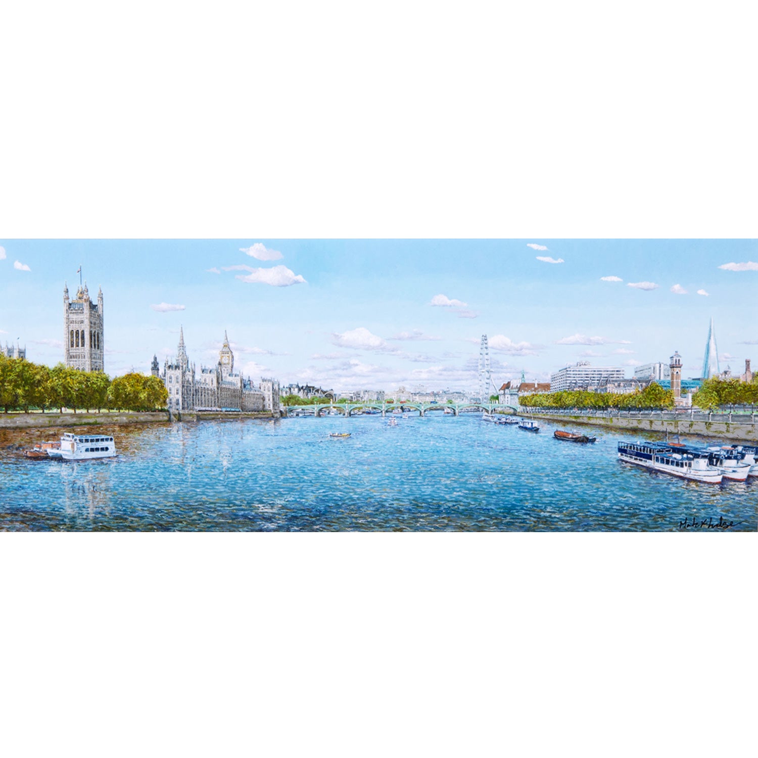 Mark F Lodge Thames View From Lambeth Bridge Giclee Print 2