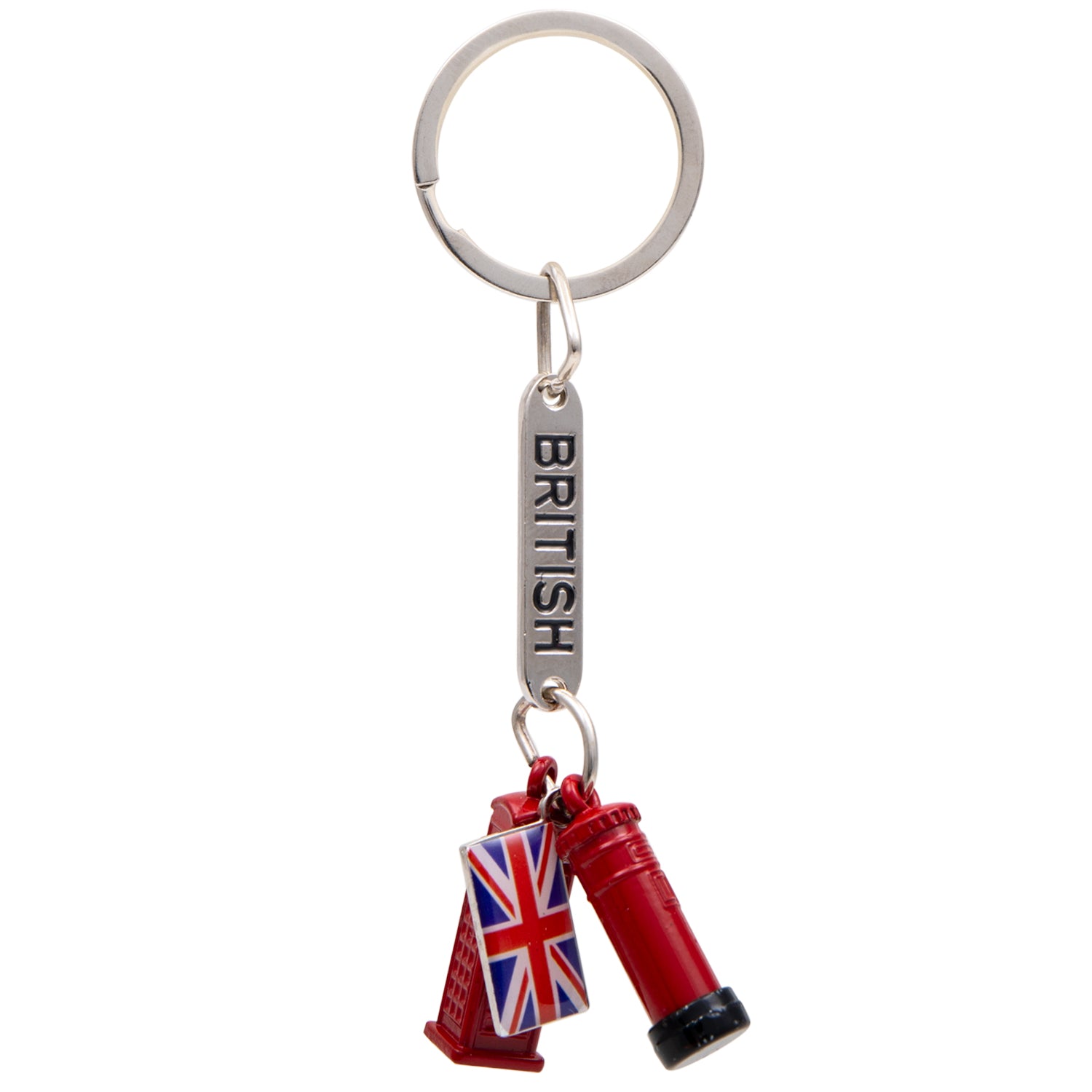 Post Box, Telephone Box and Union Jack Die Cast Keyring 2