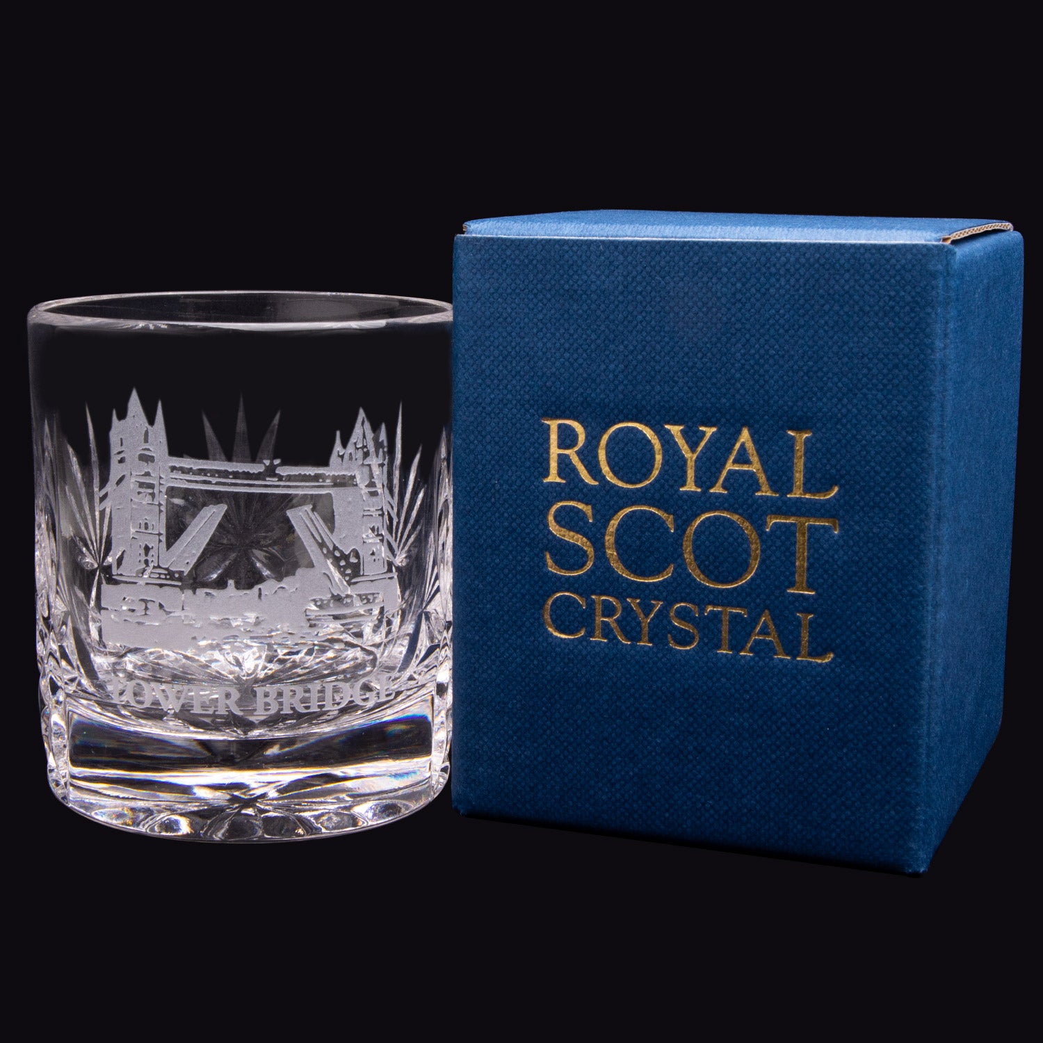 Royal Scott Crystal 4oz Shot Glass Tower Bridge with box