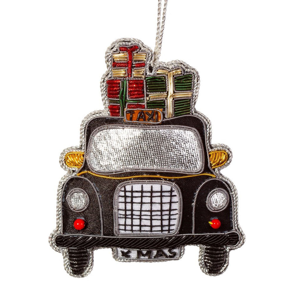 Sass & Belle London Taxi Embroidered Christmas Decoration