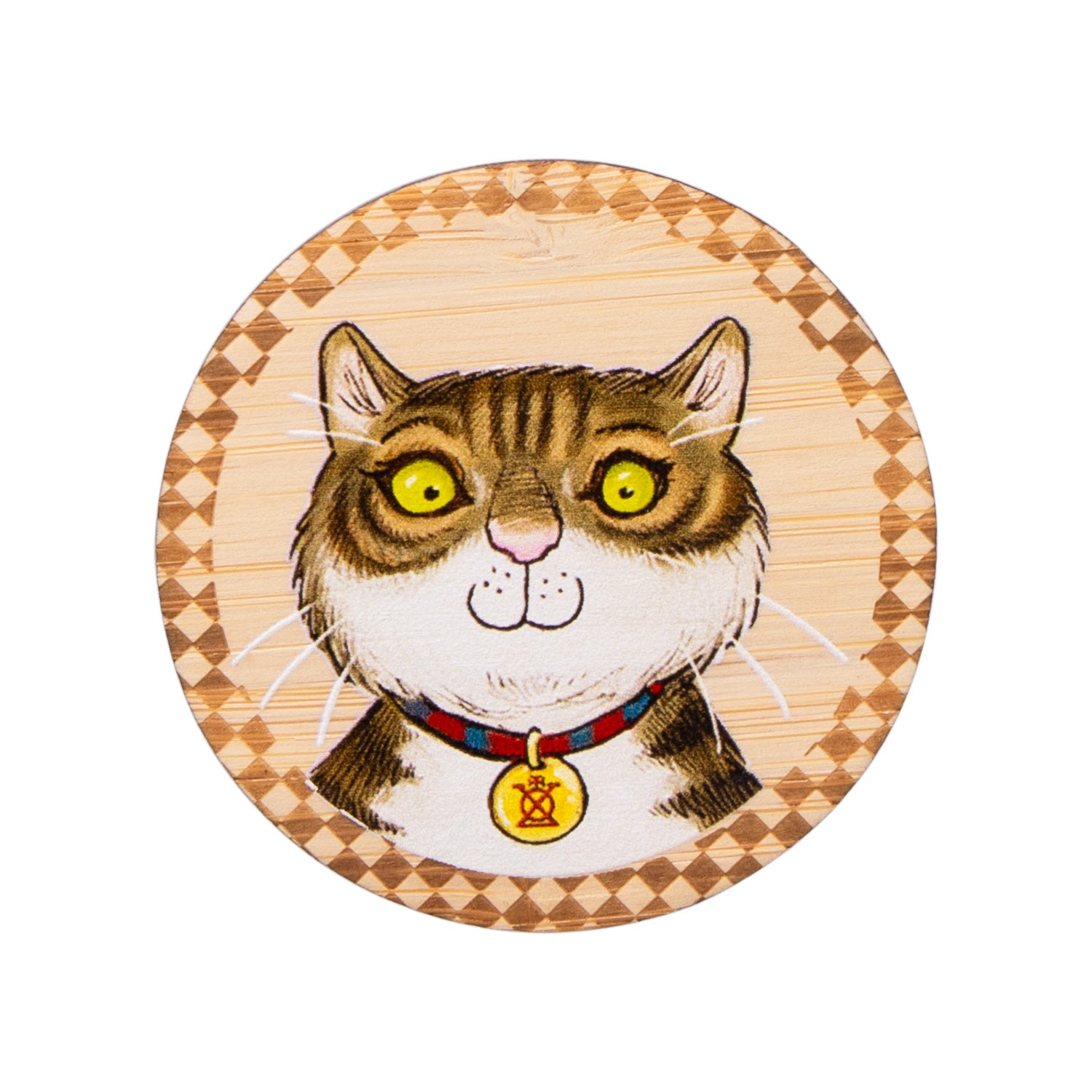 The Tower Bridge Cat Wooden Magnet - Head