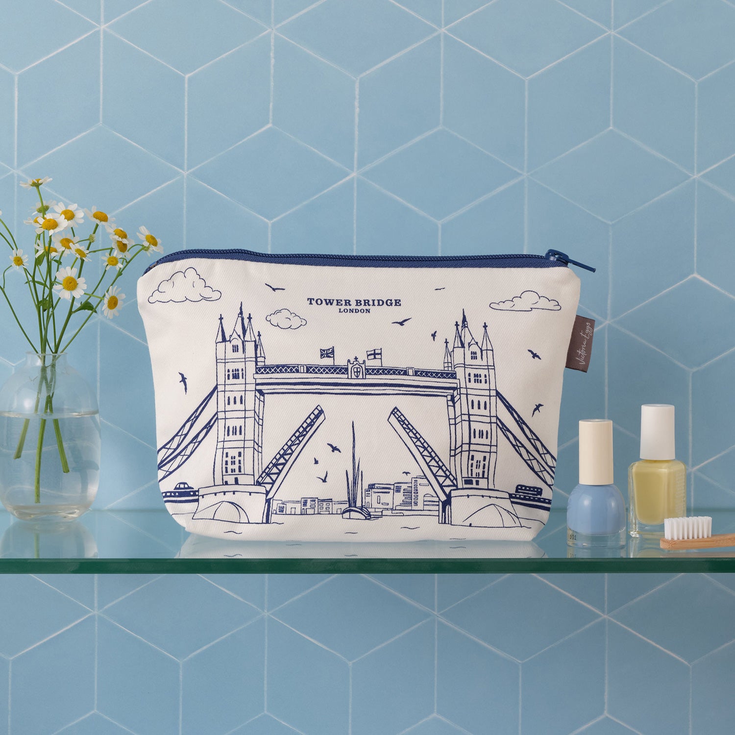 Tower Bridge Cosmetic Bag by Victoria Eggs 1