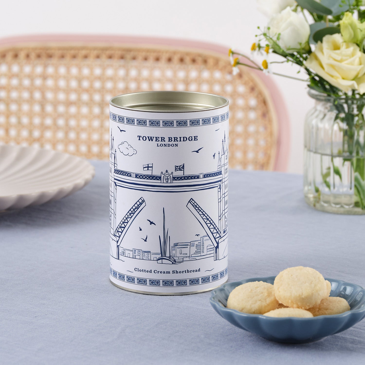 Tower Bridge Clotted Cream Shortbread Drum by Victoria Eggs 1