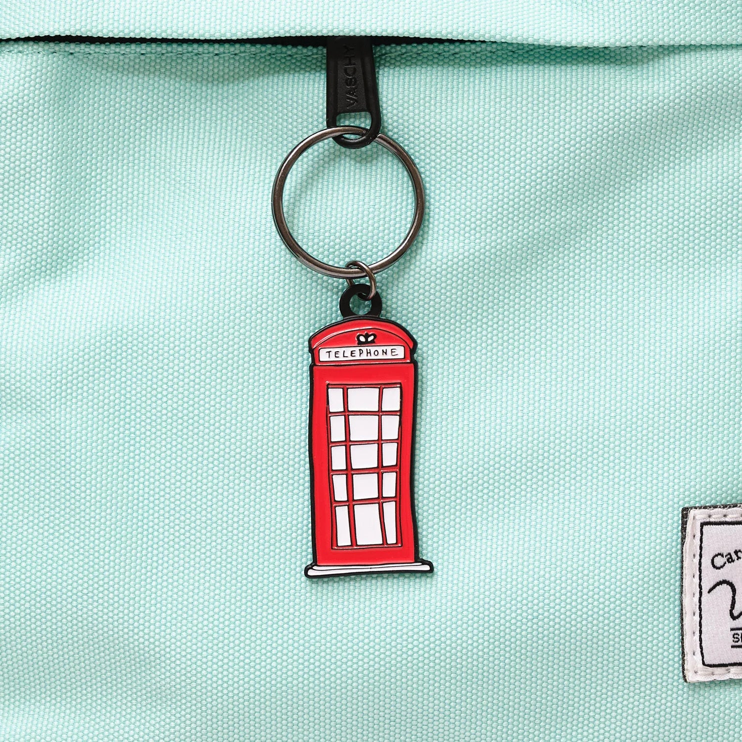 Victoria Eggs Enamel Telephone Box Keyring 3