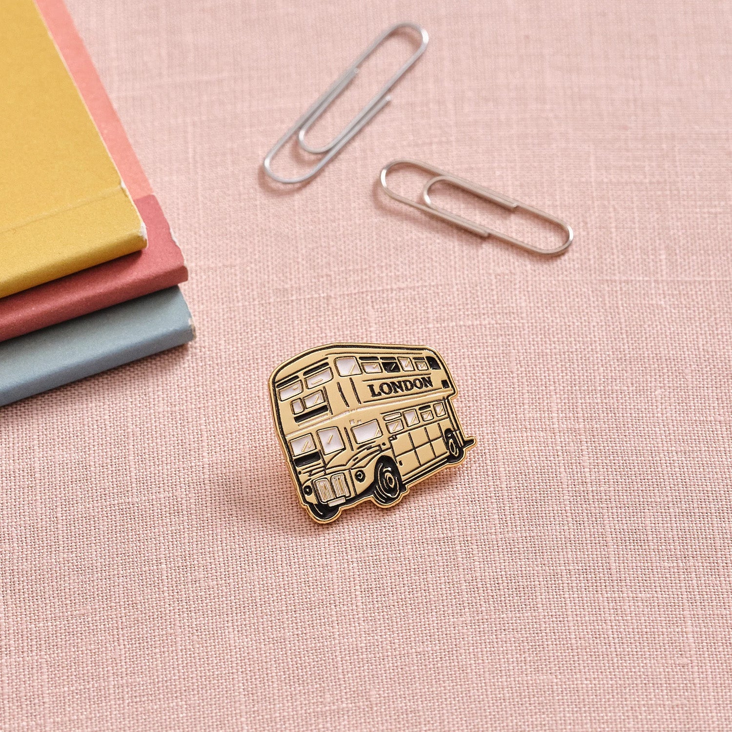 Victoria Eggs Gold Bus Pin Badge 3