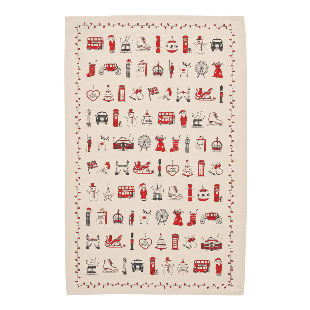 Victoria Eggs London Christmas Tea Towel 2
