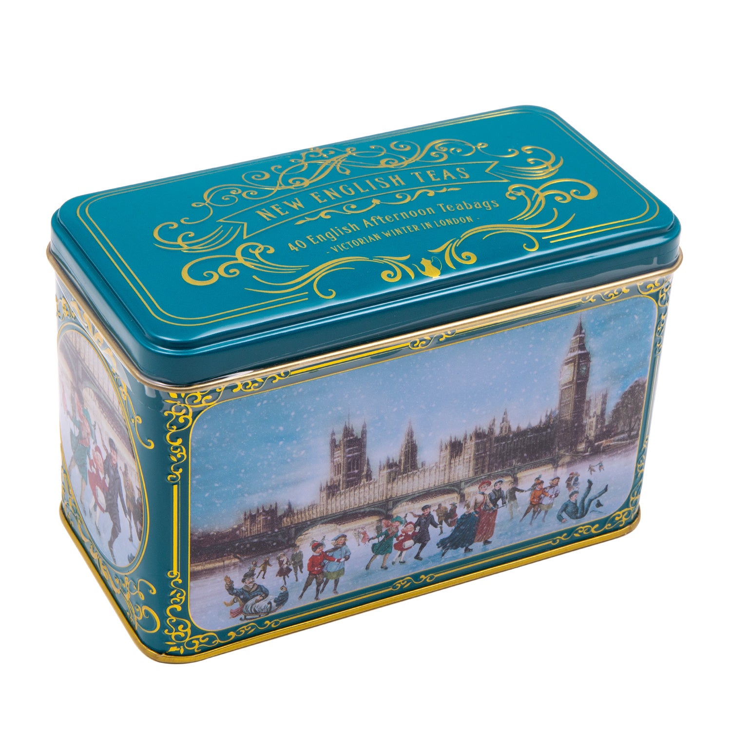 Victorian Winter Scene Tea Tin 1