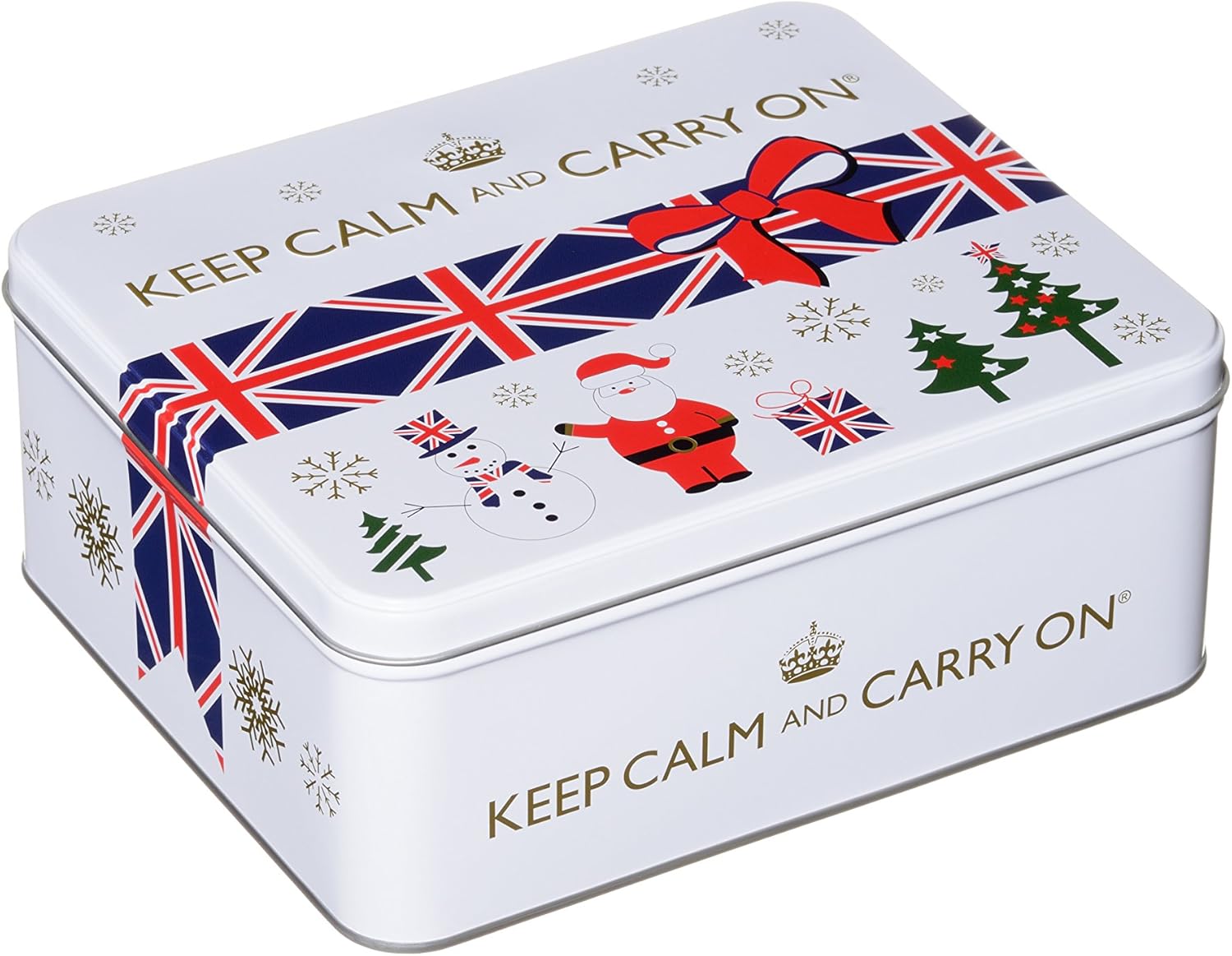 White Festive Tea Tin & Shortbread 1