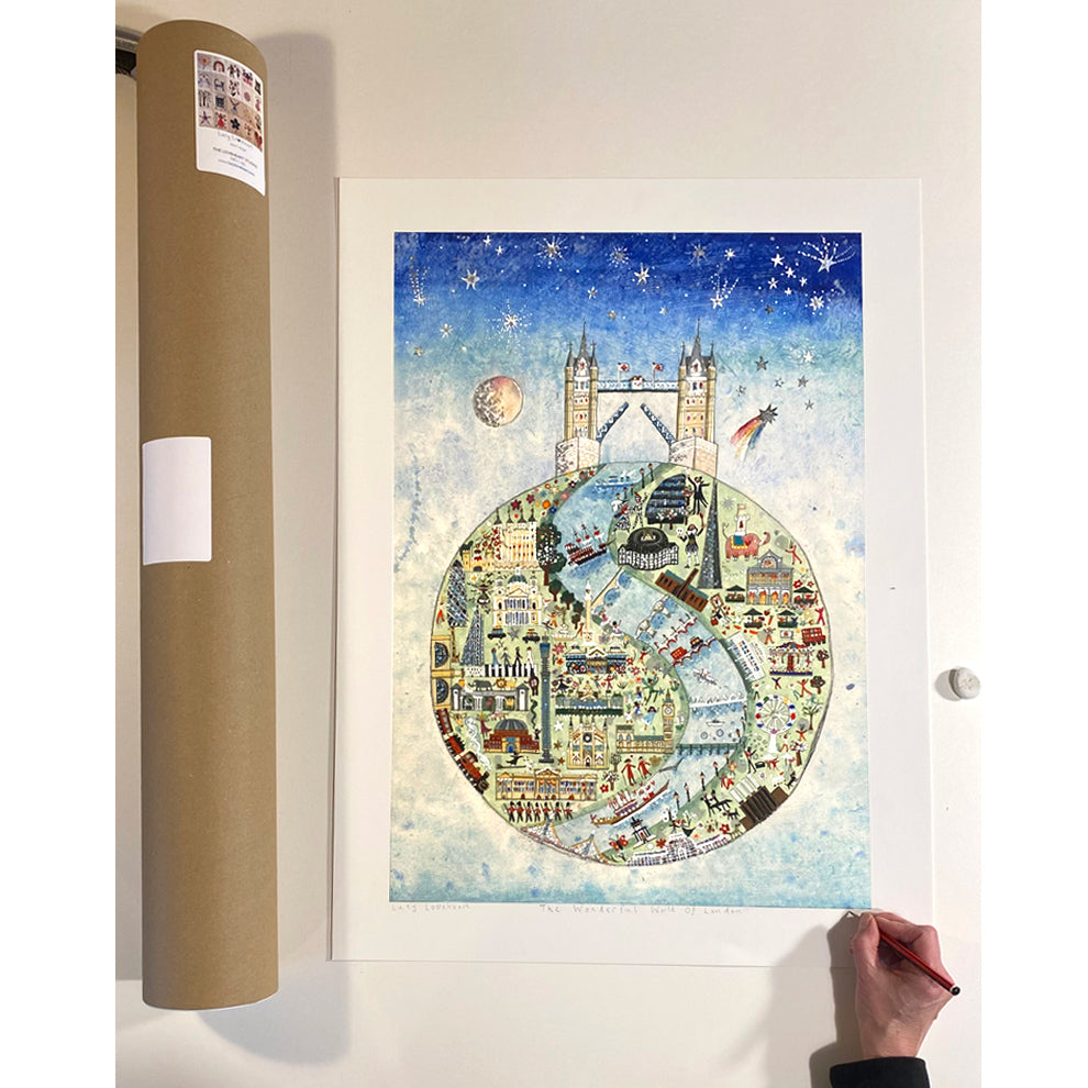 Lucy Loveheart The Wonderful World Of London A2 Art Print
