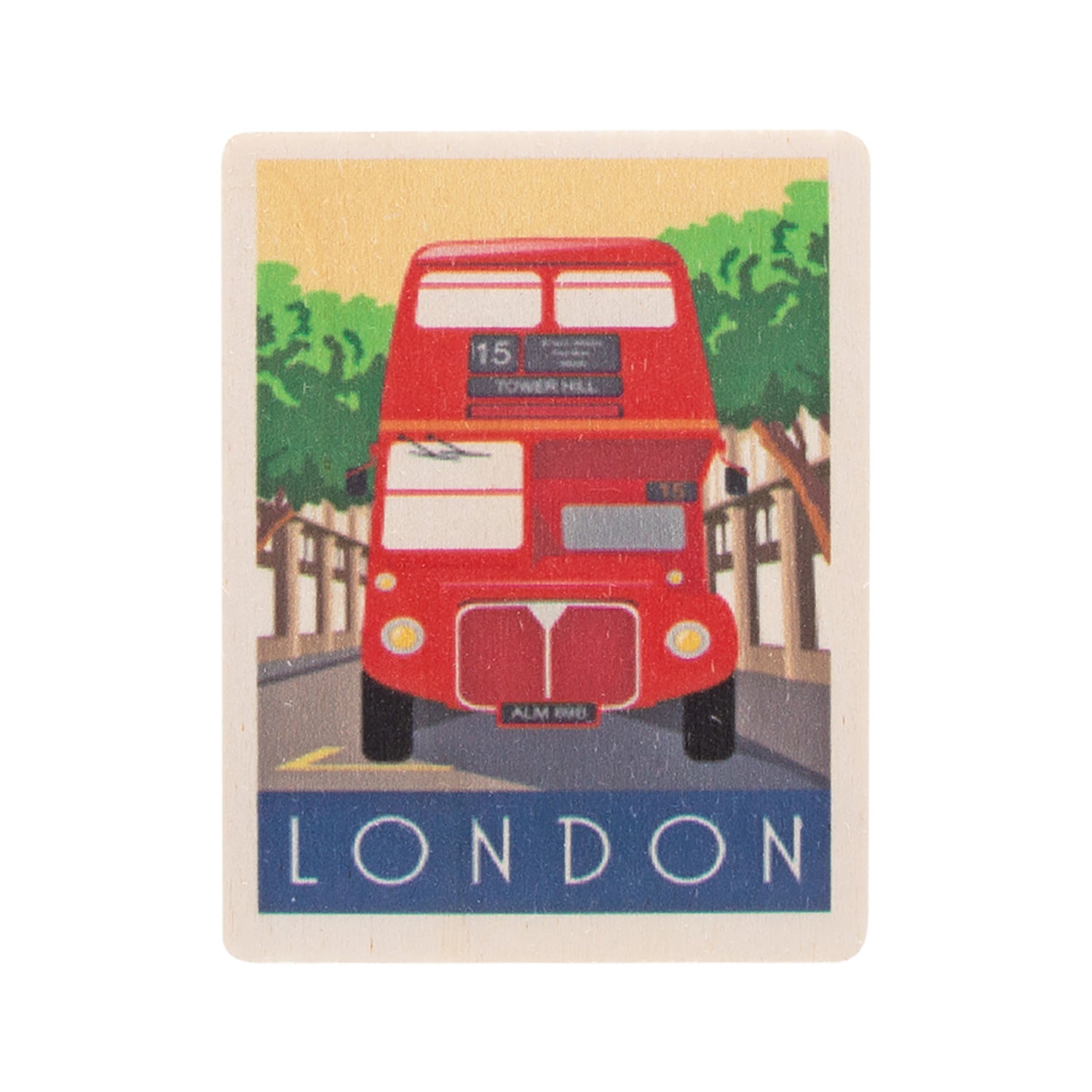 Wooden Magnet London Bus By White One Sugar