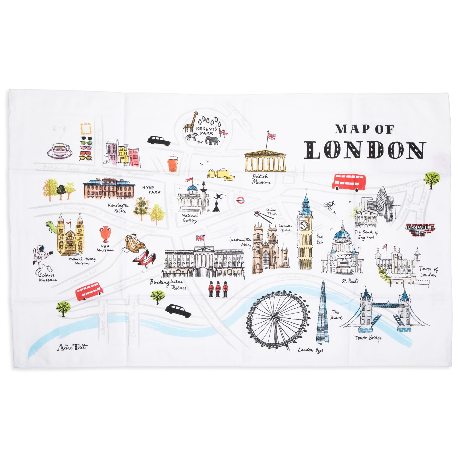 Alice Tait Map Tea Towel 1