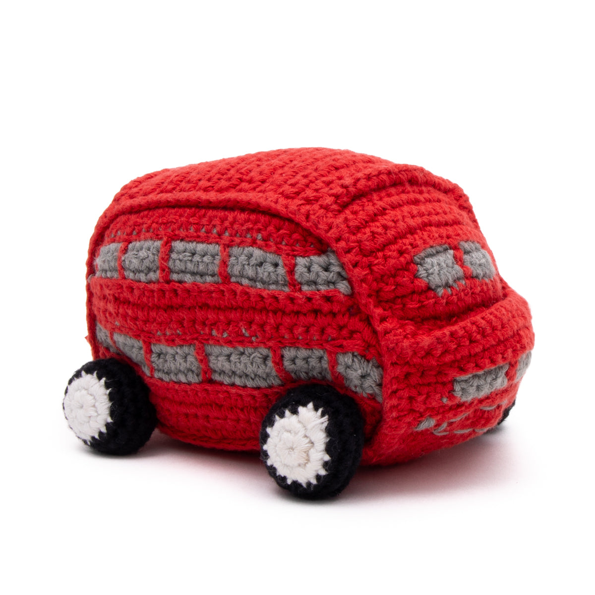 Double Decker Bus Crochet Baby Toy With Rattle 1