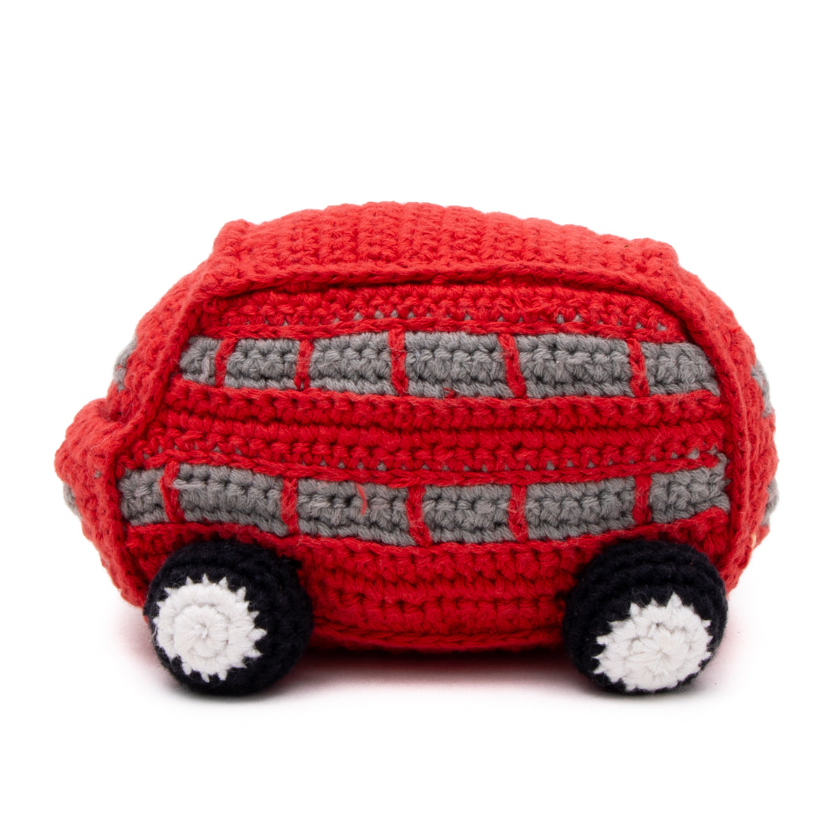 Double Decker Bus Crochet Baby Toy With Rattle 3