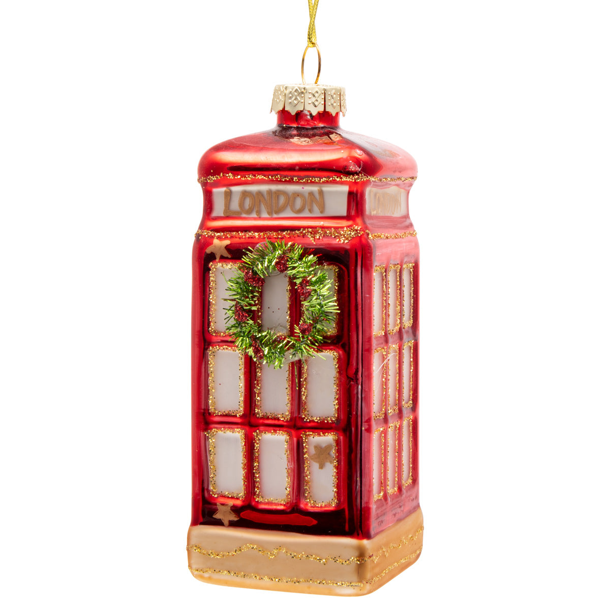 Gisela Graham Glass London Phone Box Christmas Decoration 1