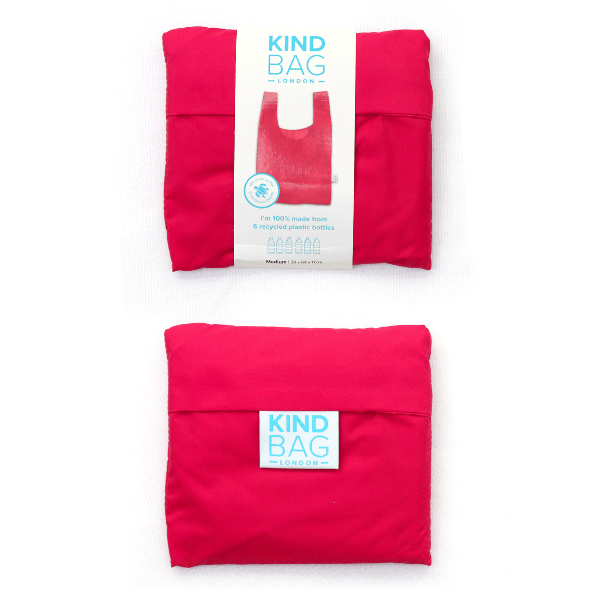 Kind Bag Reusable Foldaway Tote - Berry Pink 3