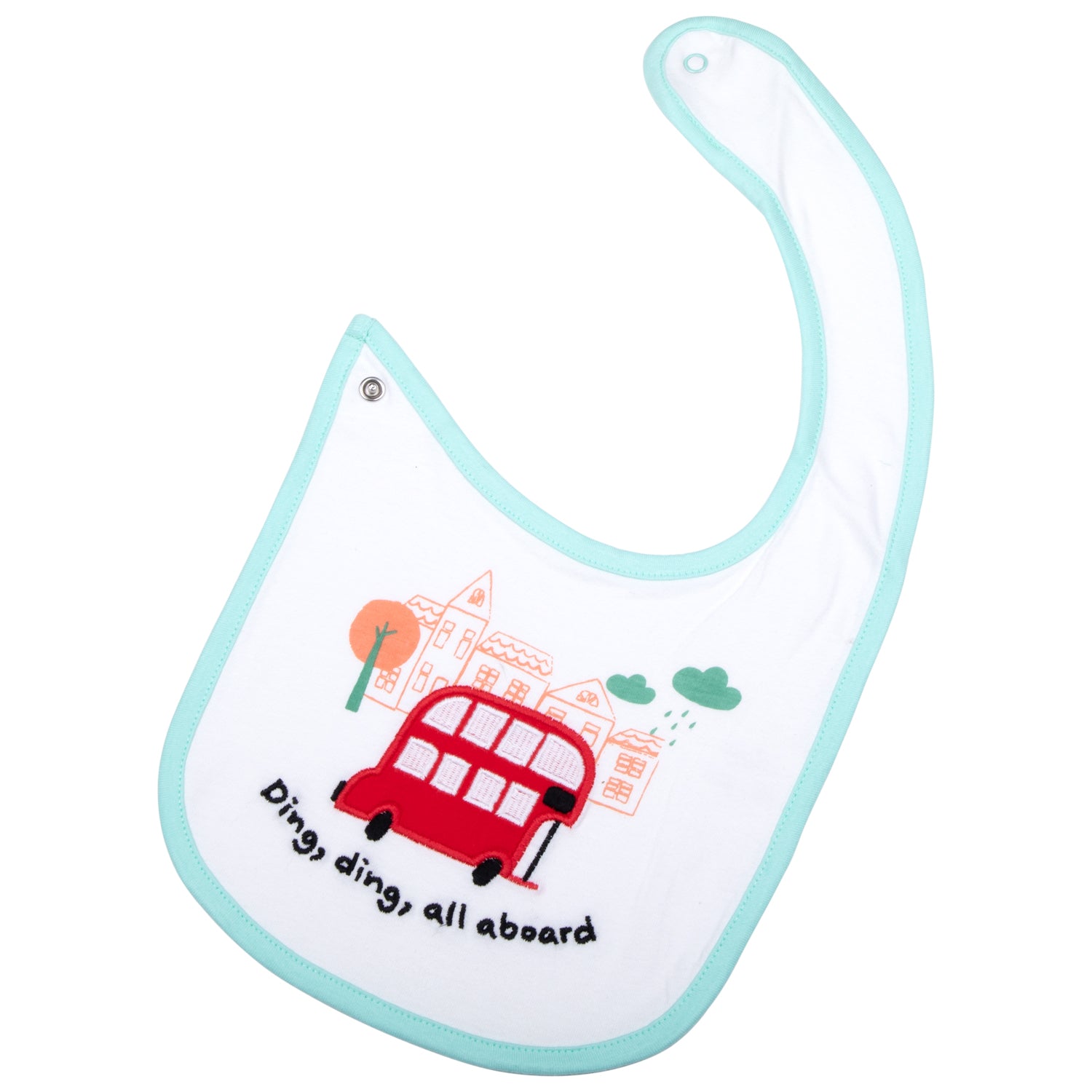 Little Red Bus All Aboard Baby Bib 2
