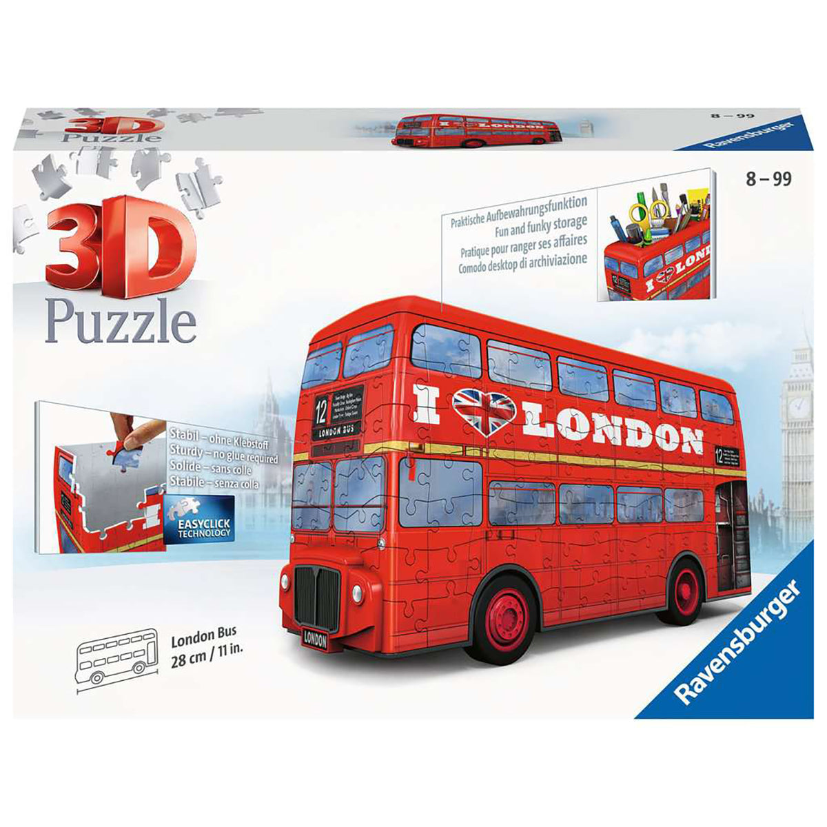 London Red Bus 3D Puzzle box