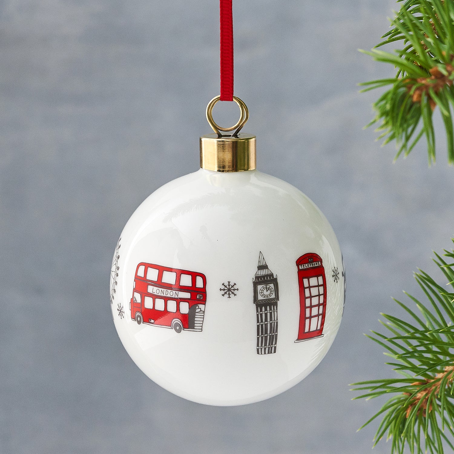 London Skyline Christmas Bauble Decoration by Victoria Eggs