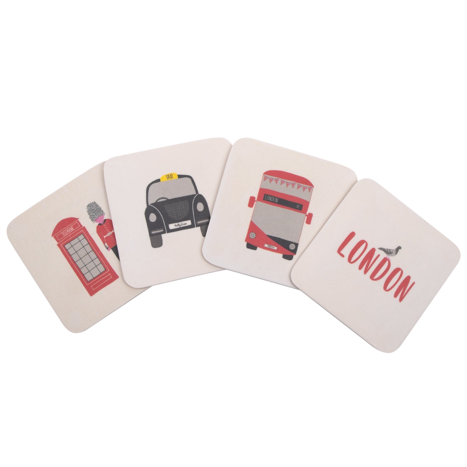 London Adventures Bamboo Coasters Set 1