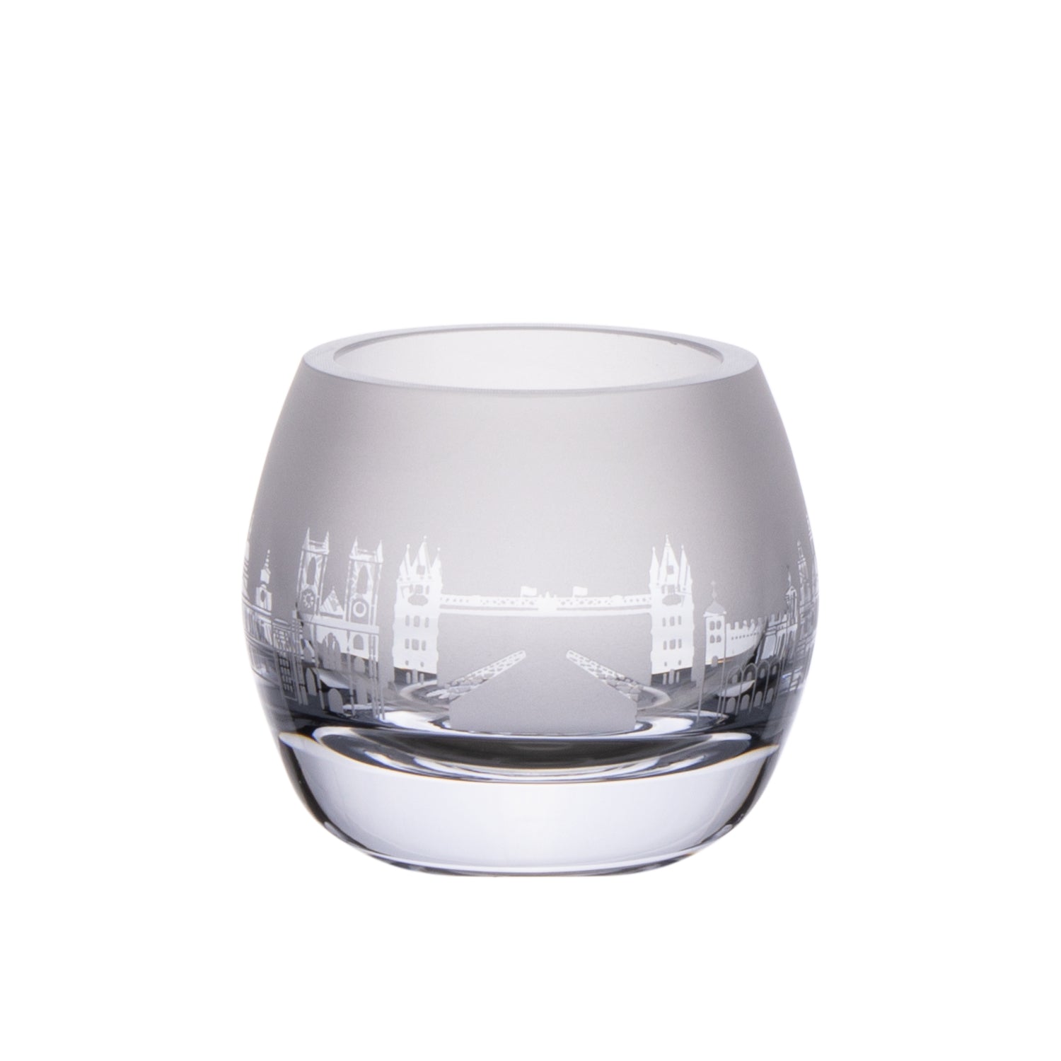 London Tea Light Glass Holder - White 2