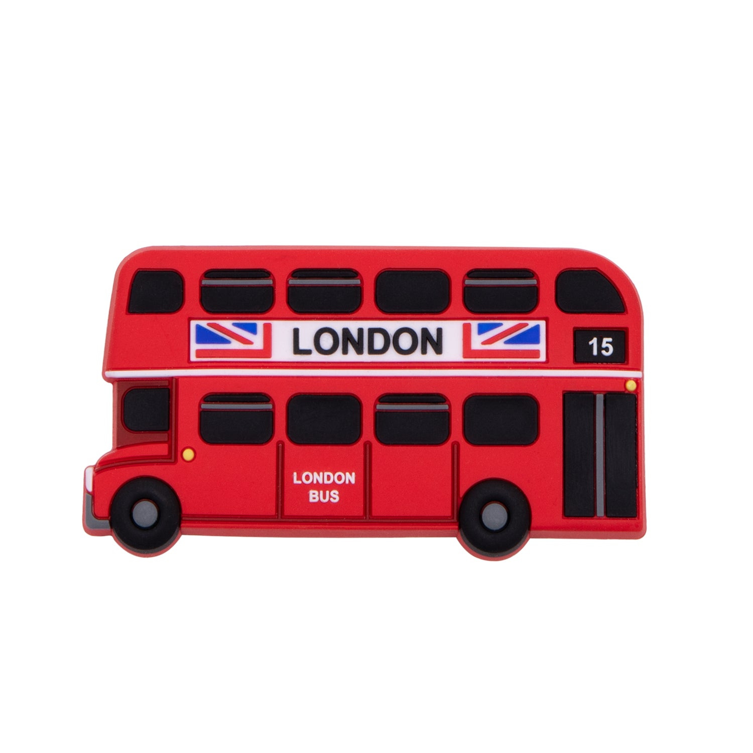 Red Bus Rubber Magnet Side 1