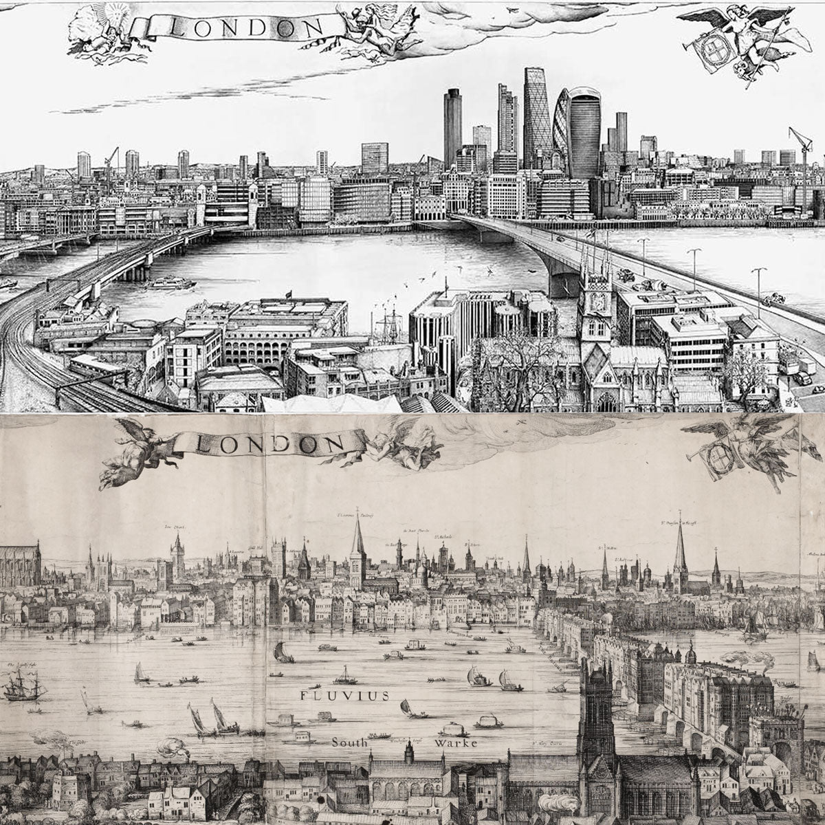 Robin Reynolds London Redrawn Panorama Print 2