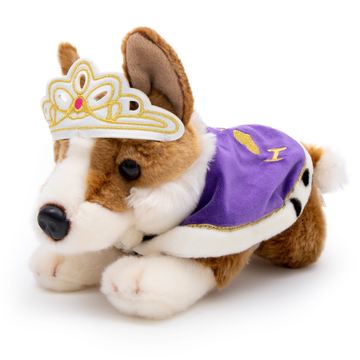 Royal Corgi Dog Soft Toy with Cape and Crown 1