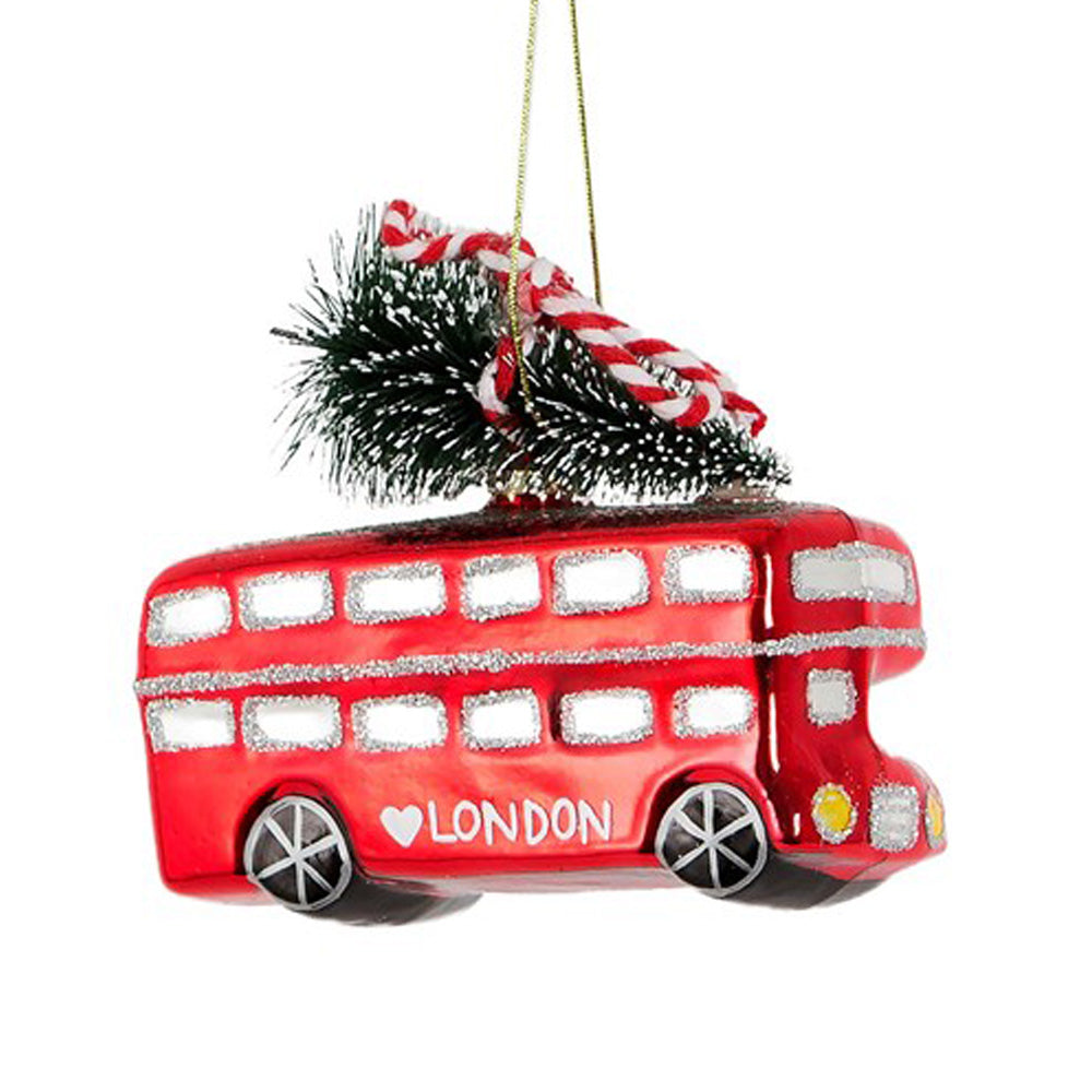 Sass & Belle Christmas in London Bus Shaped Bauble Decoration