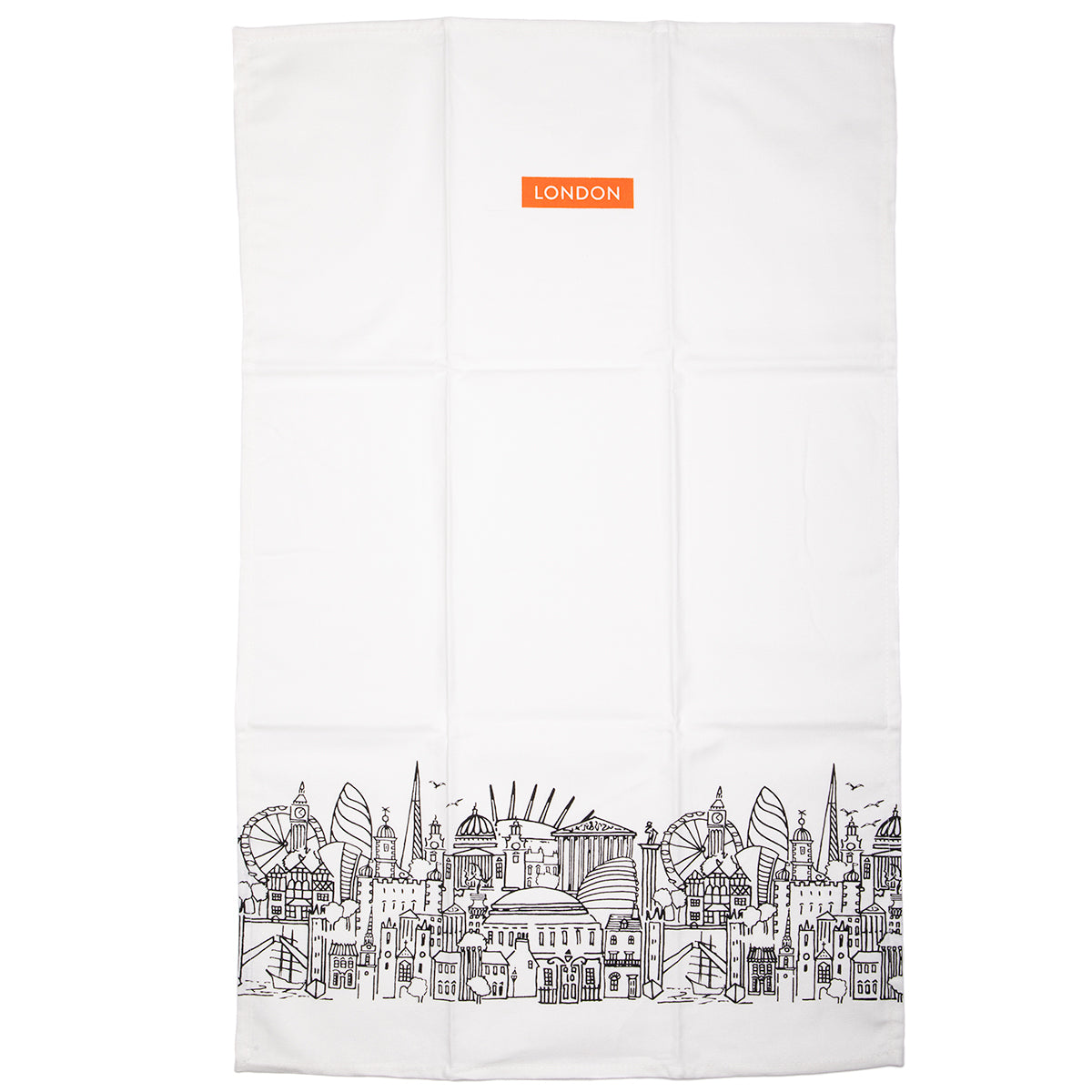 Sketch Double Tea Towel Set - White