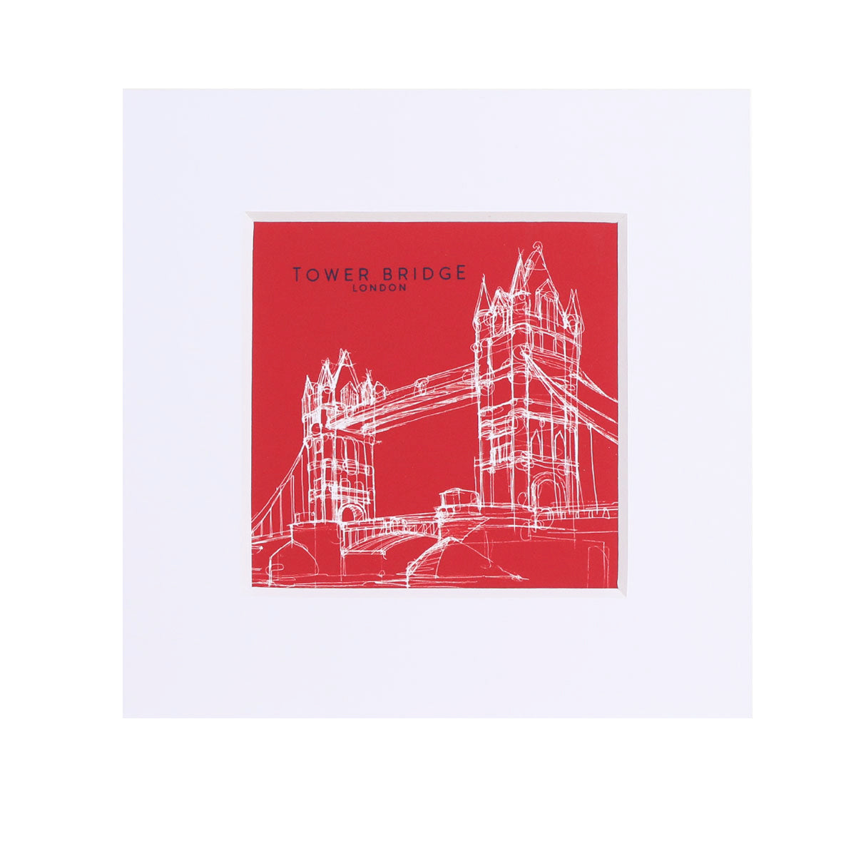 Tower Bridge Line Small Print - Red 1